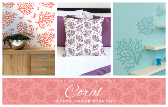 Use the Coral Allover Stencil or Coral craft stencil to get one of these beachy inspired looks! http://www.cuttingedgestencils.com/coral-stencil-pattern-beach-decor.html