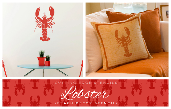 Our Lobster stencil is a sure way to bring a little beach style to your home.  http://www.cuttingedgestencils.com/lobster-stencil-beach-style-decor.html