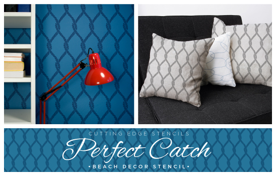 Our "Perfect Catch" Stencil pattern offers beach style in an unique and beautiful allover stencil pattern. http://www.cuttingedgestencils.com/perfect-catch-stencil-beach-decor.html