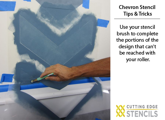 Learn how to stencil the Chevron Allover pattern on your walls! http://www.cuttingedgestencils.com/chevron-stencil-pattern.html#desc