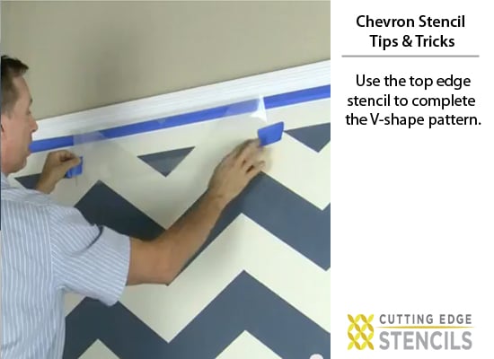 Learn how to stencil the Chevron Allover pattern on your walls! http://www.cuttingedgestencils.com/chevron-stencil-pattern.html#desc