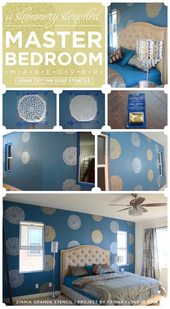 Use the Zinnia Grande Flower Stencil from Cutting Edge Stencils to get this look! http://www.cuttingedgestencils.com/flower-stencil-zinnia-wall.html