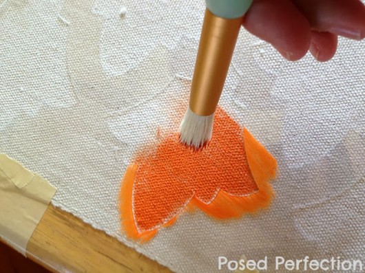 DIY Project: Stenciling a pillow using the Turkish Tulip Craft stencil from Cutting Edge Stencils. http://www.cuttingedgestencils.com/turkish-tulip-craft-stencil.html
