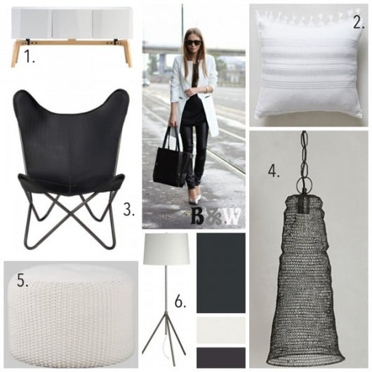 Black and White home decor items spotted on BHG. http://www.bhg.com/blogs/better-homes-and-gardens-style-blog/category/runway-to-color-palette/
