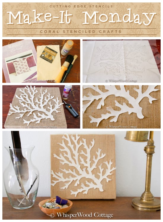 Stencil the Coral Wall Art pattern to create this easy DIY stenciled wall art project. http://www.cuttingedgestencils.com/beach-style-decor-coral-stencil.html