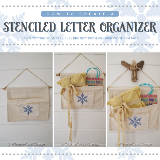 Six simple steps to stenciling a holiday letter organizer using the Snowflake Stencil! http://www.cuttingedgestencils.com/snowflake-stencils.html