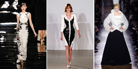 Elle Decor black and white runway fashion translates to home decor.