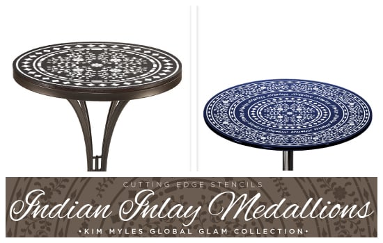 New Round Indian Inlay Medallion pattern designed by Kim Myles in her Global Glam Collection. http://www.cuttingedgestencils.com/kim-myles.html