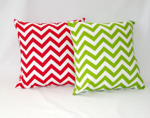 Stencil a holiday pillow using the Chevron Craft Stencil from Cutting Edge Stencils. http://www.cuttingedgestencils.com/chevron-stencil-templates-stencils.html