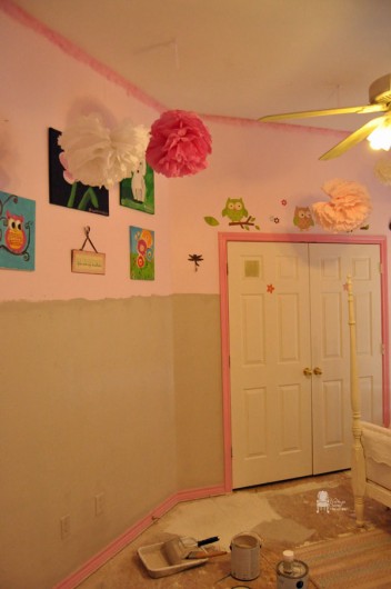 Before shot of a little girl's room that used the Charlotte Allover Stencil. http://www.cuttingedgestencils.com/charlotte-allover-stencil-pattern.html