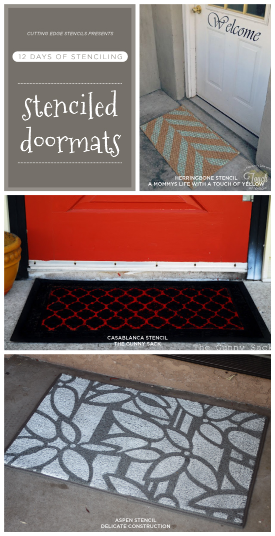 Cutting Edge Stencils shares DIY stenciled doormat ideas that make great DIY holiday gifts for new homeowners. http://www.cuttingedgestencils.com/wall-stencils-stencil-designs.html