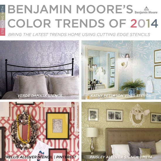 Cutting Edge Stencils is a perfect match for Benjamin Moore's 2014 Color Trends. http://www.cuttingedgestencils.com/wall-stencils-stencil-designs.html