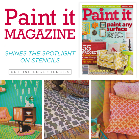 Paint It Magazine features Cutting Edge Stencils in it's stencil projects. http://www.cuttingedgestencils.com/wall-stencils-stencil-designs.html