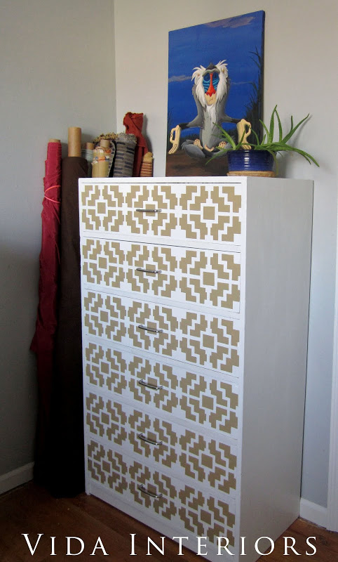 This is a Shipibo Craft stenciled dresser. http://www.cuttingedgestencils.com/shipibo-craft-stencil.html