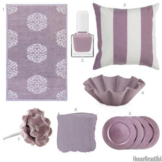 Dusty purple inspired home decor from House Beautiful. 