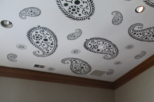 A Vintage Paisley stenciled ceiling in a historic home. http://www.cuttingedgestencils.com/paisley-stencil-vintage.html