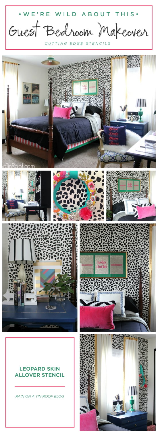 A DIY leopard stenciled bedroom. http://www.cuttingedgestencils.com/leopard-pattern-animal-skin-stencil.html