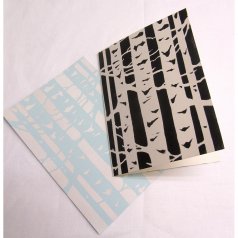 A DIY stenciled card using the Birch Forest Card Stencil. http://www.cuttingedgestencils.com/birch-forest-card-template-craft-stencils.html