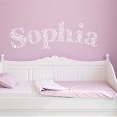 A DIY little girl's room using the Paisley Letter Stencil. http://www.cuttingedgestencils.com/paisley-pattern-letter-wall-stencils-for-nursery.html