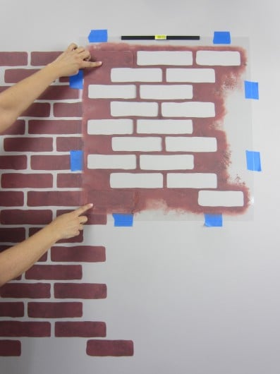 Learn how to stencil the Brick Allover pattern on an accent wall. http://www.cuttingedgestencils.com/bricks-stencil-allover-pattern-stencils.html