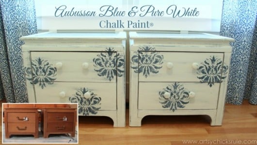 Cutting Edge Stencils shares a DIY nightstand project using the Gabrielle Damask stencil pattern. http://www.cuttingedgestencils.com/damask-stencil-3.html