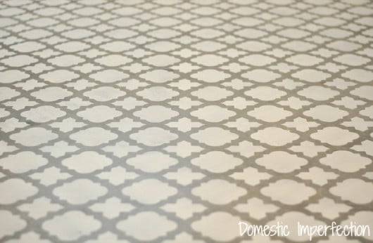 A DIY stenciled cement floor in a laundry room using the Moroccan Tiles pattern. http://www.cuttingedgestencils.com/moroccan-tiles-wall-pattern.html