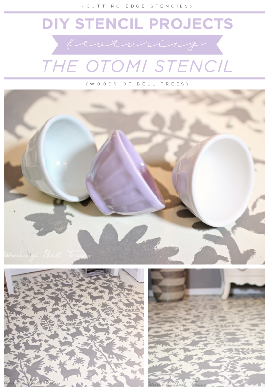 A DIY stenciled floor using the Otomi Stencil. http://www.cuttingedgestencils.com/otomi-tribal-wall-pattern-stencil.html