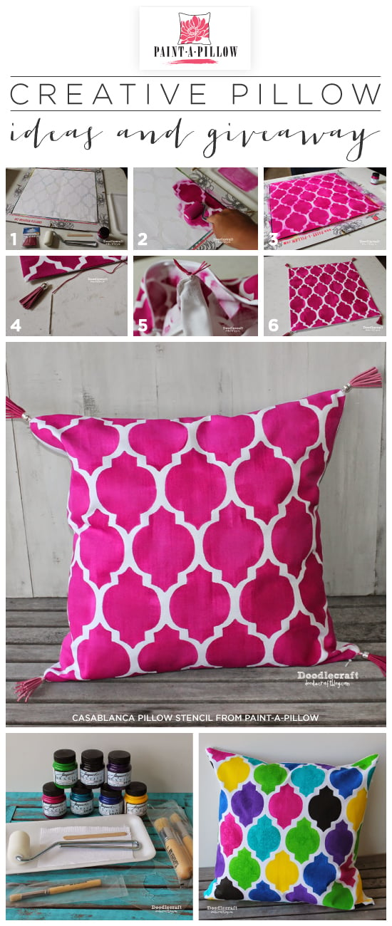 Paint-A-Pillow shares how to create custom DIY stenciled pillow using the Casablanca Paint-A-Pillow Kit. http://paintapillow.com/index.php/casablanca-paint-a-pillow-kit.html