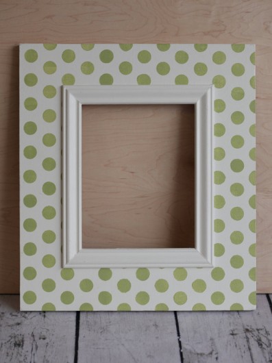 Recreate this frame using the Polka Dot Card size stencil and Guilford Green. http://www.cuttingedgestencils.com/polka-dot-scrapbooking-craft-card-making-sencil.html