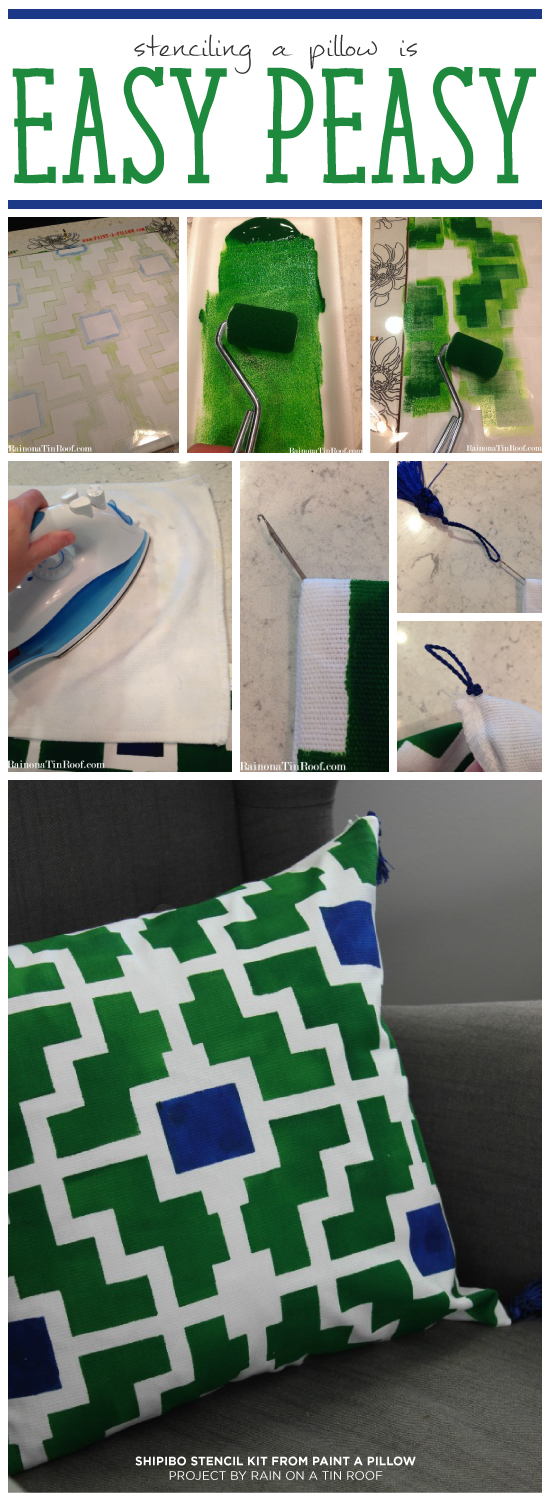 Paint-A-Pillow shares a DIY Shipibo stenciled accent pillow. http://paintapillow.com/index.php/shipibo-paint-a-pillow-kit.html