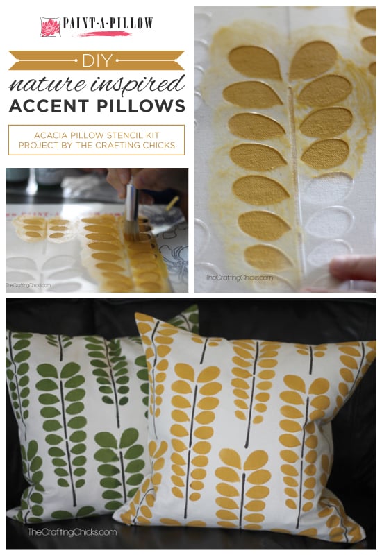Paint-A-Pillow shares DIY stenciled accent pillows using nature inspired stencil designs like the Acacia. http://paintapillow.com/index.php/paint-a-pillow-kits/nature-inspired-diy-accent-pillows.html