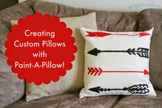 DIY accent pillows using the Indian Arrows Paint-A-Pillow stencil kit. http://paintapillow.com/index.php/indian-arrows-paint-a-pillow-kit.html