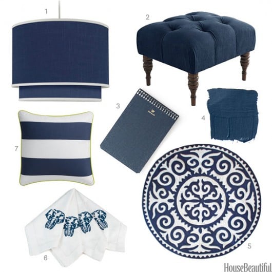 Indigo home decor accessories spotted on House Beautiful. 