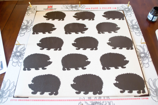 Stenciled DIY accent pillows using the Hedgehog Paint-A-Pillow kit. http://paintapillow.com/index.php/hedgehogs-paint-a-pillow-kit.html