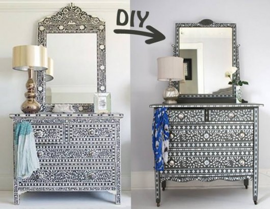 Use the Indian Inlay Stencil kit to steal the look of designer bone inlay furniture. http://www.cuttingedgestencils.com/indian-inlay-stencil-furniture.html 
