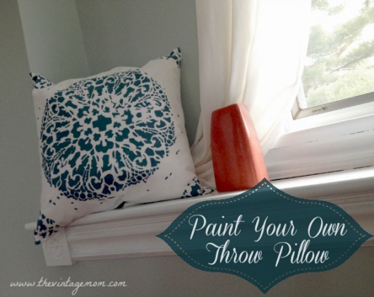 An easy DIY accent pillow using the Antico Paint-A-Pillow kit. http://paintapillow.com/index.php/antico-paint-a-pillow-kit.html