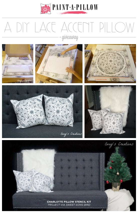 DIY stenciled accent pillows using the Charlotte Paint-A-Pillow kit. http://paintapillow.com/index.php/charlotte-paint-a-pillow-kit.html