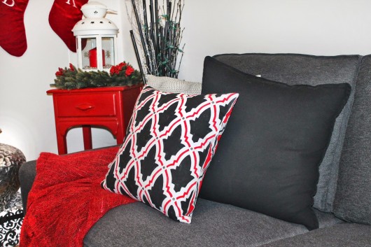 A Christmas stenciled accent pillow using the Oasis Paint-A-Pillow kit. http://paintapillow.com/index.php/oasis-paint-a-pillow-kit.html