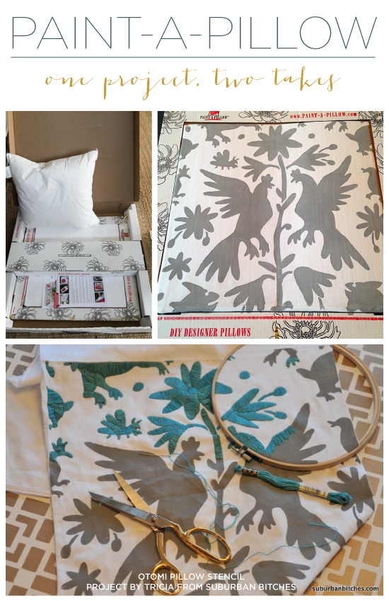 DIY accent pillows using the Otomi Roosters Paint-A-Pillow kit. http://paintapillow.com/index.php/otomi-roosters-paint-a-pillow-kit.html