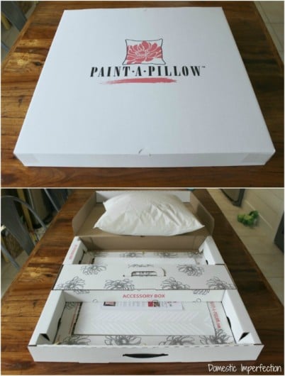 The Paint-A-Pillow kit makes painting accent pillows easy. http://paintapillow.com