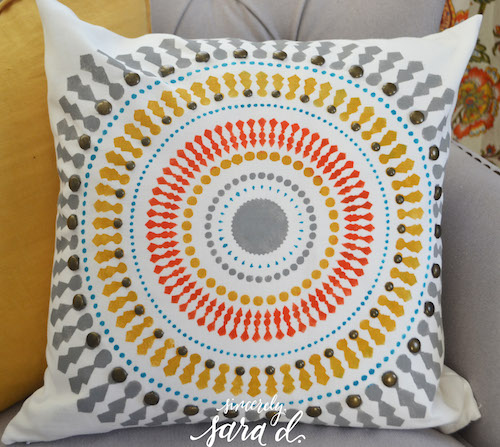 Cutting Edge Stencils shares how to easily create DIY accent pillows using the Funky Wheel Paint-A-Pillow kit. http://paintapillow.com/index.php/funky-wheel-paint-a-pillow-kit.html