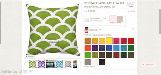 Ordering a Paint-A-Pillow kit to make a DIY acent pillow is easy. http://paintapillow.com/index.php/mermaid-paint-a-pillow-kit.html