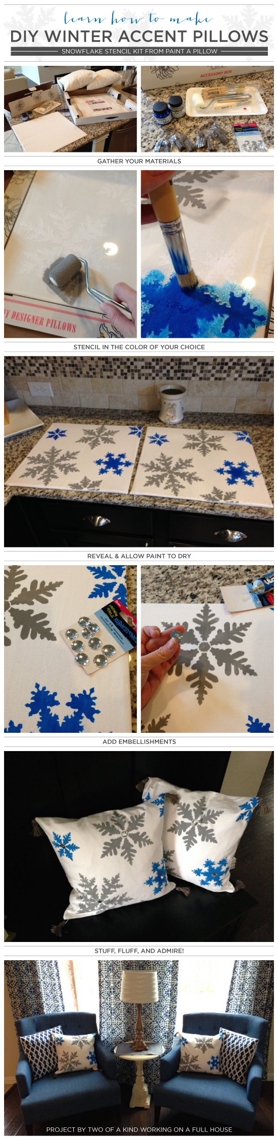 Cutting Edge Stencils shares how to create DIY accent pillows using the Snowflakes Paint-A-Pillow kit. http://paintapillow.com/index.php/snowflakes-paint-a-pillow-kit.html