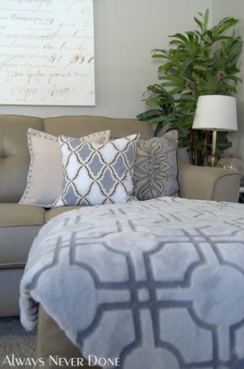 DIY stenciled throw pillows using the Oasis Paint-A-Pillow. http://paintapillow.com/index.php/oasis-paint-a-pillow-kit.html