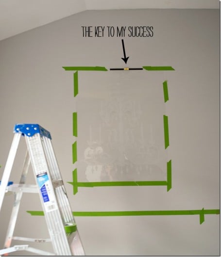 Painting the DIY Chandelier wall stencil. http://www.cuttingedgestencils.com/chandelier-stencil-decal.html