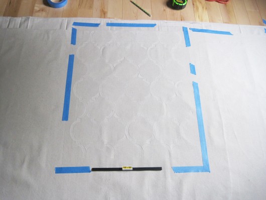 How to stencil drop cloth curtains using the Moroccan Dream Allover pattern. http://www.cuttingedgestencils.com/moroccan-stencil-design.html