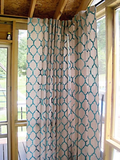 DIY stenciled drop cloth curtains using the Moroccan Dream Allover pattern. http://www.cuttingedgestencils.com/moroccan-stencil-design.html