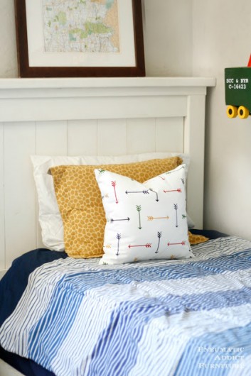 A DIY stenciled accent pillow using the Tribal Arrows Paint-A-Pillow. http://paintapillow.com/index.php/tribal-arrows-paint-a-pillow-kit.html