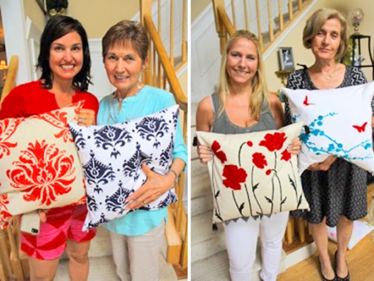 Guests from a creative DIY birthday party idea using Paint-A-Pillow to create custom accent pillows. http://paintapillow.com/index.php/paint-a-pillow-6-pillow-party-kit.html