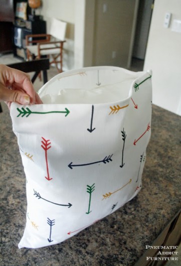 A DIY stenciled accent pillow using the Tribal Arrows Paint-A-Pillow. http://paintapillow.com/index.php/tribal-arrows-paint-a-pillow-kit.html